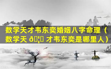 数学天才韦东奕婚姻八字命理（数学天 🦈 才韦东奕是哪里人）